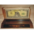 "Real" Million Dollar Bill Commemorative Desk Plate
